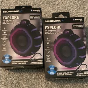 Explore Splash Proof Light-Up Bluetooth speakers (set of 2)